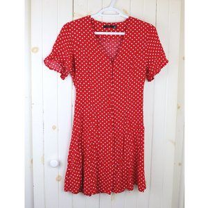 RDI Retro Red & White Polka Dot Mini Dress
